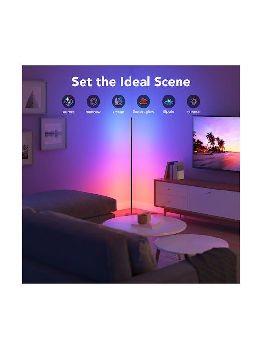 Govee LED Floor Lamp H140xW20cm. with RGBW Light Black