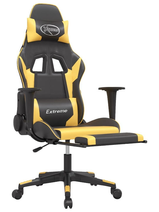 vidaXL 345459 Gaming Chair with Footrest Black / Gold