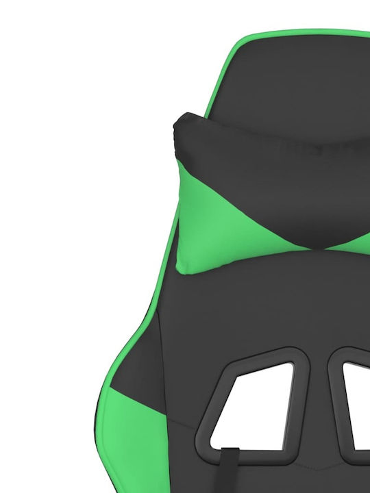 vidaXL 345414 Gaming Chair with Footrest Black / Green