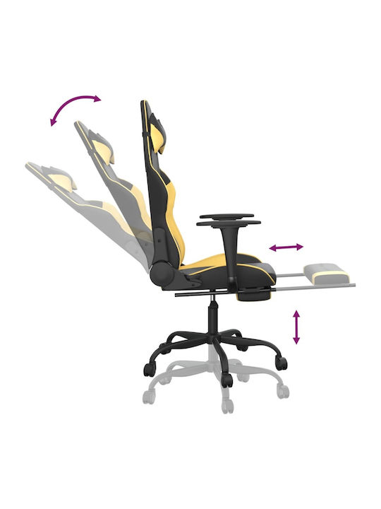 vidaXL 3143655 Gaming Chair with Footrest Black / Gold