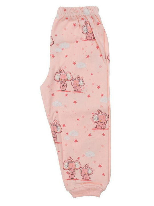 Papillon Kids Παιδική Πιτζάμα Χειμωνιάτικη Ροζ