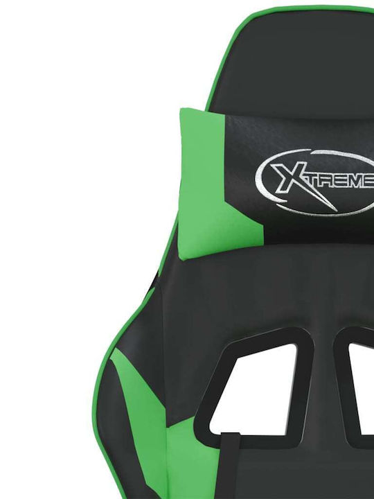 vidaXL 345460 Gaming Chair with Footrest Black / Green