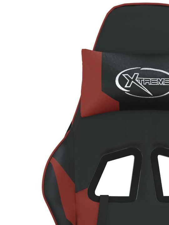 vidaXL 345464 Καρέκλα Gaming Δερματίνης με Υποπόδιο Μαύρο / Μπορντό