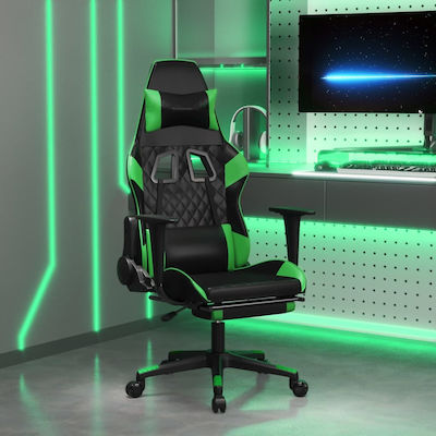 vidaXL 345525 Gaming Chair with Footrest Μαύρο / Πράσινο