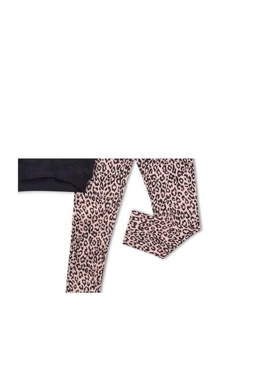 Reflex Kids Set with Leggings Winter 2pcs Black / Pink Leopard