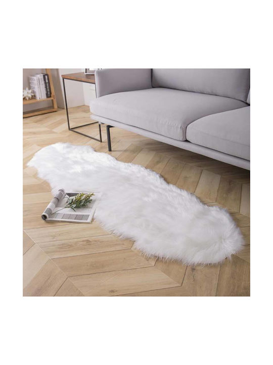 TnS Animal Shape Hairy Rug Rectangular White-Grey