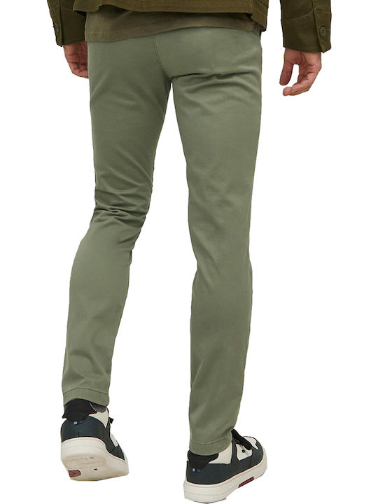 MARCO Trousers Chino Elastic in Slim Fit Deep Lichen Green