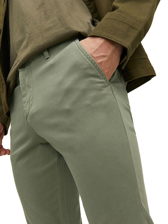 MARCO Trousers Chino Elastic in Slim Fit Deep Lichen Green