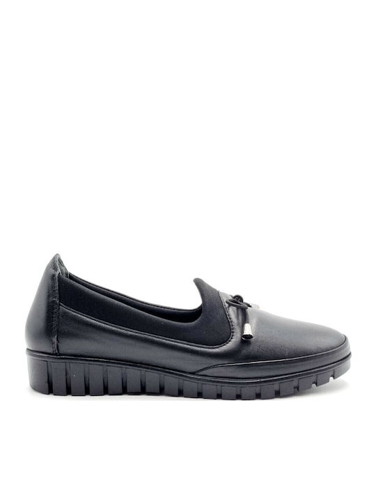 5002 Leather Women's Moccasins in Black Color