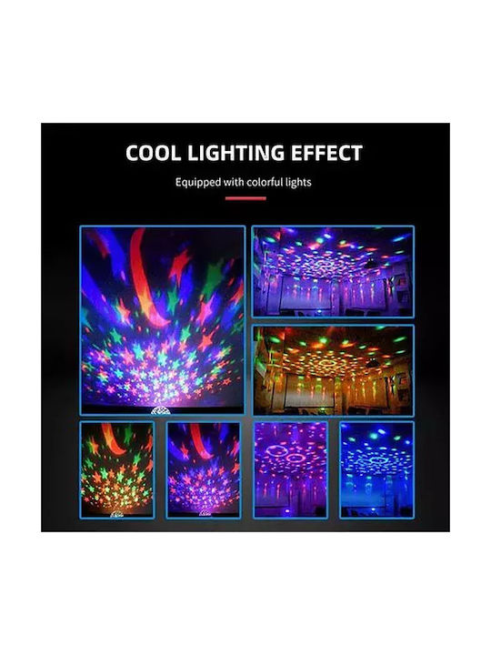 Led Περιστρεφόμενο Παιδικό Φωτιστικό Projector Astral με Προβολή Σχεδίων με Εναλλαγές Χρωματισμών Μαύρο