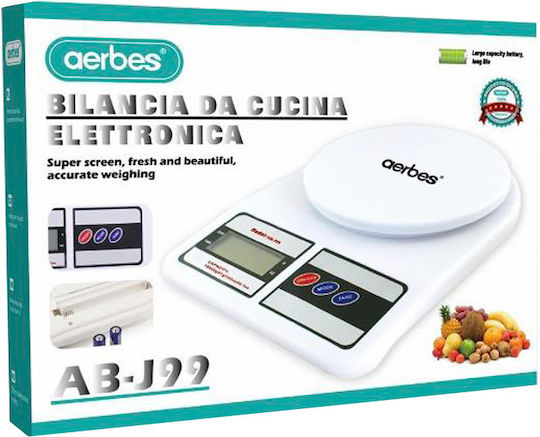 Aerbes Aerbes AB-J99 Ψηφιακή Ζυγαριά Κουζίνας έως 10kg Λευκή