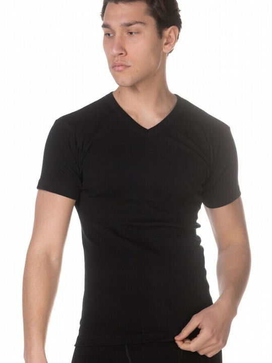 Comfort Men's Undershirt Short-sleeved in Black Color