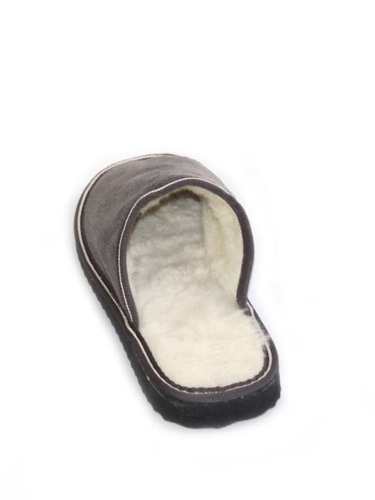 Leather Slippers Castoria men's grey suede slippers (We recommend one size larger)