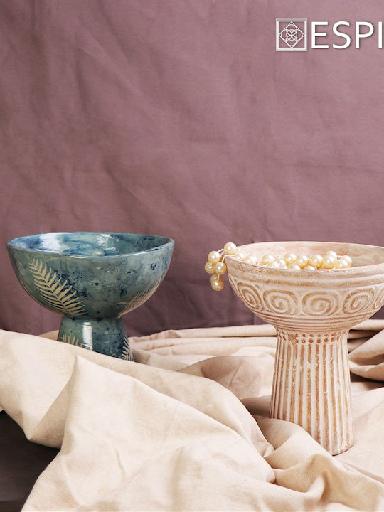 Espiel Terracota Decorative Bowl Pedestal Brown 23cm