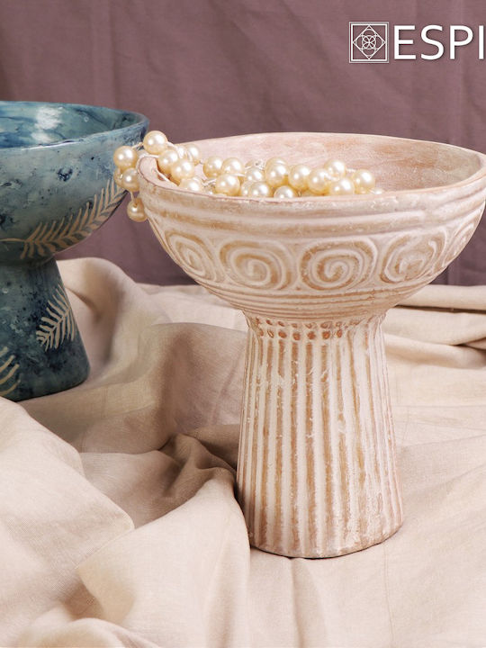 Espiel Terracota Decorative Bowl Pedestal Brown 23cm