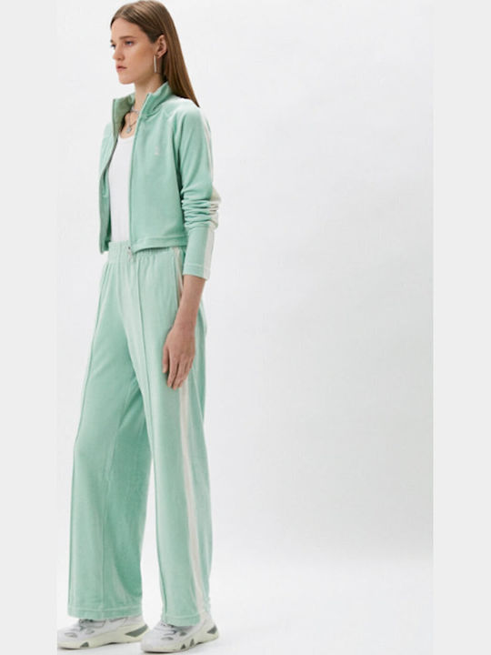 Lelu Short Women's Cardigan with Zipper Green