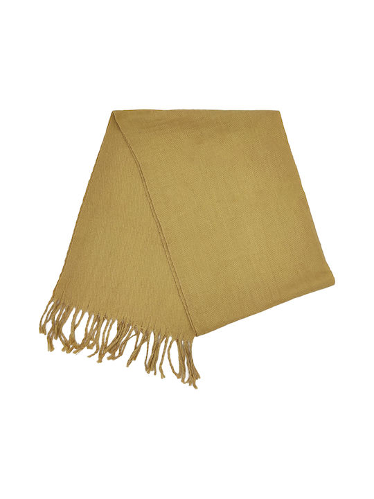 Men's scarf Women's scarf with fringes Beige code 3559M
