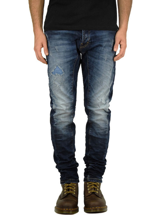 Cover Jeans Biker F45441 Ανδρικό Παντελόνι Τζιν σε Skinny Εφαρμογή Μπλε