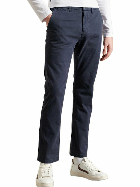 Superdry Core Pantaloni pentru bărbați Chino cu Croială Dreaptă Albastru marin