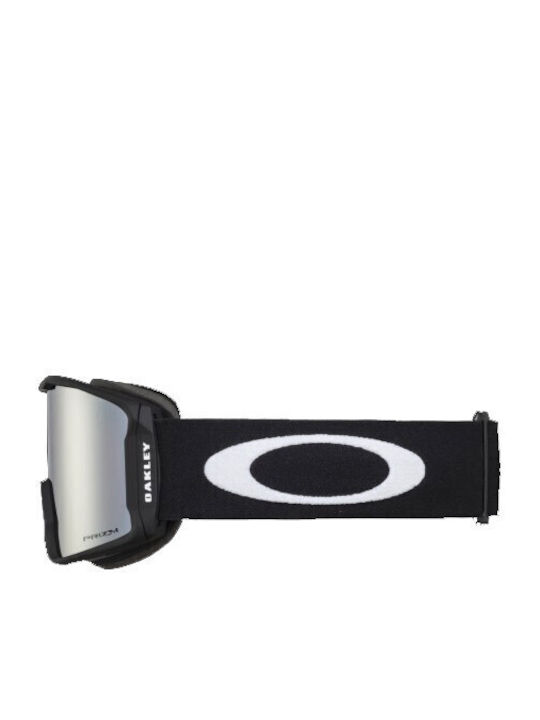 Oakley Line Miner Mască de Schi și Snowboard pentru Adulți, Neagră, cu Lentilă Oglindă Gri