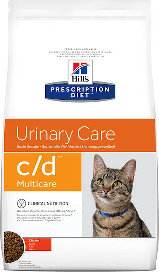 Hill's Prescription Diet Urinary Care c/d Multicare Dry Food Gluten-Free for Adult Cats with Sensitive Urinary with Chicken 1.5kg