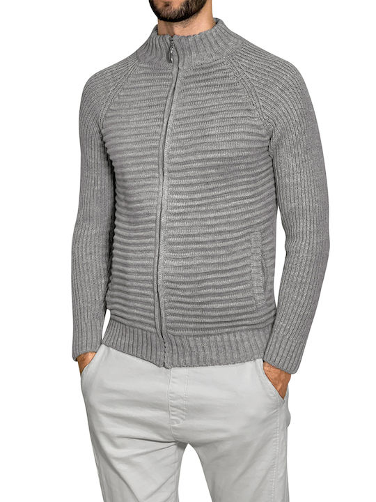 Men's knitted cardigan MATTHEW - Black and Grey