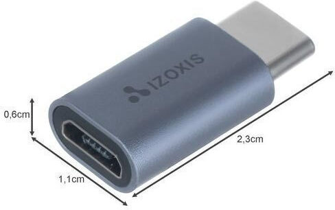 Izoxis Izoxis Конвертор USB-C мъжки към micro USB женски Сребрист 1бр