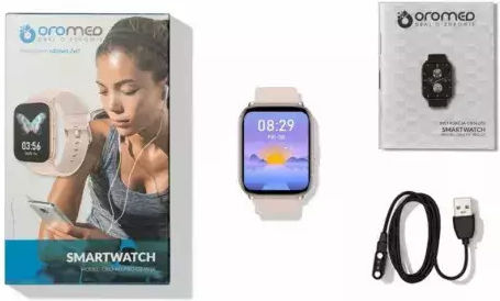 Oromed Oro Fit Pro Stainless Steel 46mm Αδιάβροχο Smartwatch με Παλμογράφο (Ροζ)