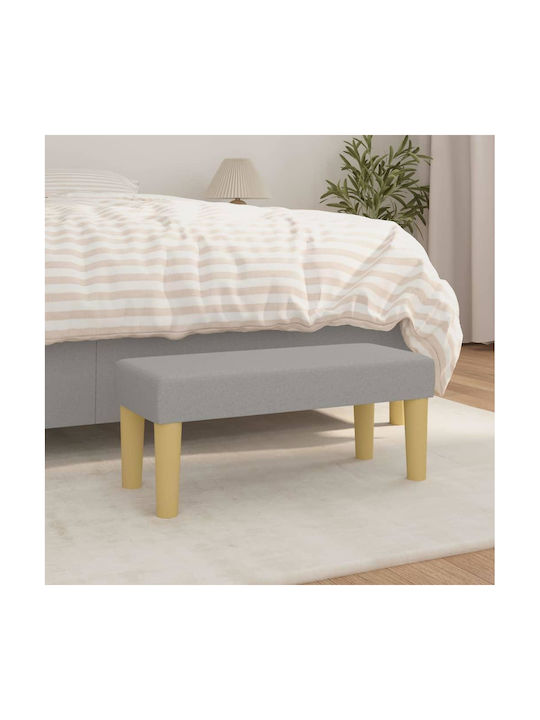 Stool Bench Stool Upholstered with Fabric Light grey 70x30x30cm