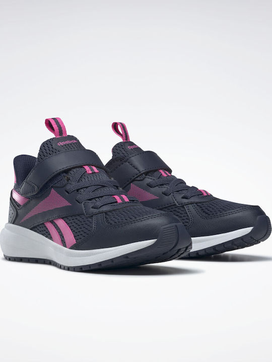 Road Supreme 4 Alt Kids Sports Shoes Running with Hoop & Loop Closure Vector Navy / Atomic Pink / Cloud White