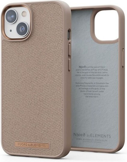 Njord Fabric Just Back Cover Υφασμάτινο 2mm Pink Sand (iPhone 14)