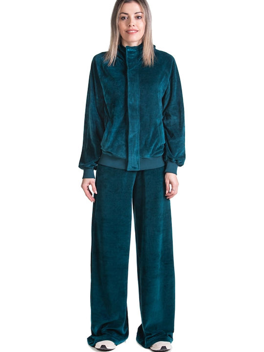 Women's Green Zip-Up Cardigan