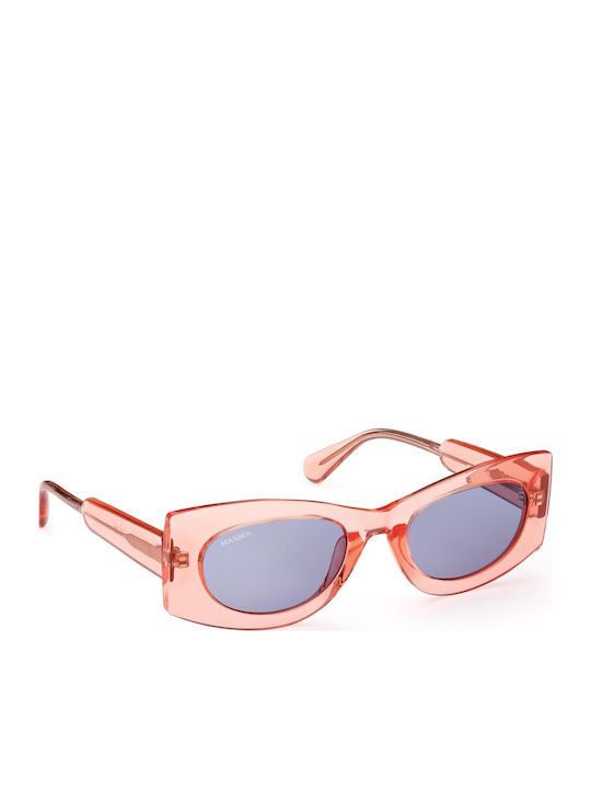 Max & Co Women's Sunglasses with Red Plastic Frame and Blue Lens MO0068 72V