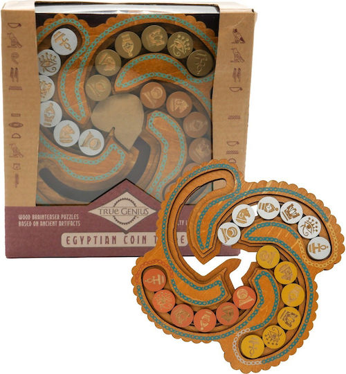 Project Genius True Genius Egyptian Coin Trade Wood Brainteaser Γρίφος από Ξύλο για 14+ Ετών TG436