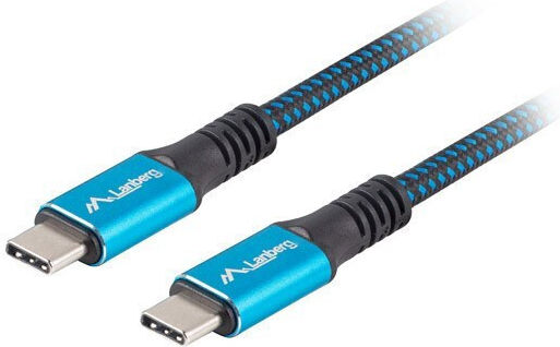Lanberg Braided USB 4 Cable USB-C male - USB-C 100W Black 1.2m (CA-CMCM-45CU-0012-BK)