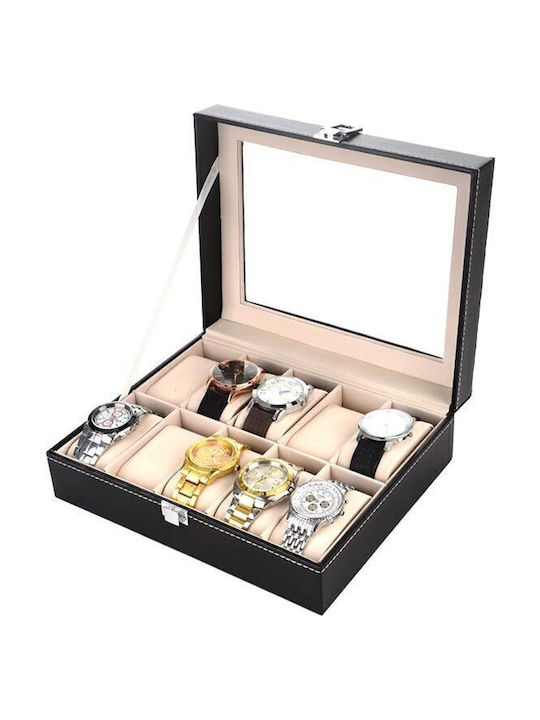 Loco Case with transparent lid for 10 watches in Black color AT0010635 Loco Case with transparent lid for 10 watches in Black color AT0010635