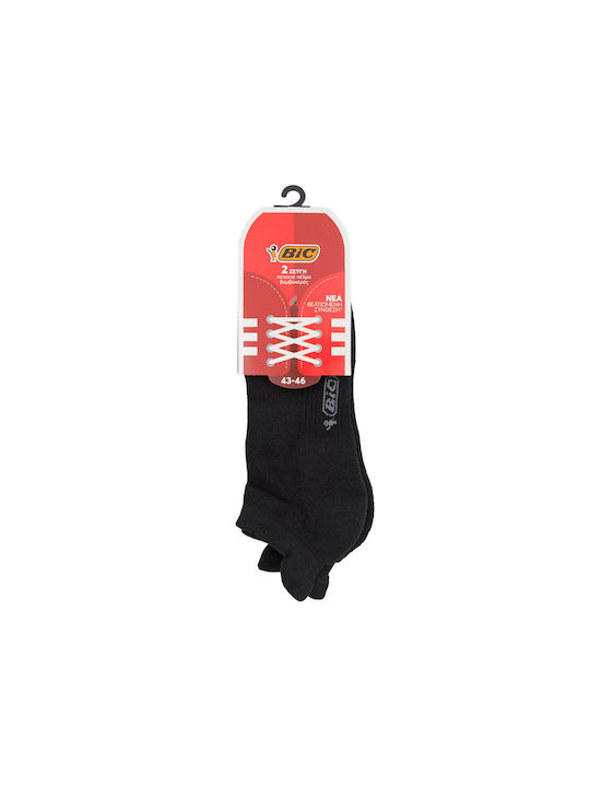 Bic Avigliano Men's Solid Color Socks Black 2Pack