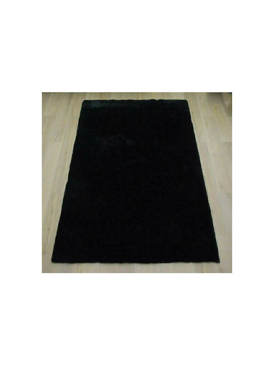 Newplan Puffy Anti-slip Rug Rectangular Shaggy Furry FC9 Black