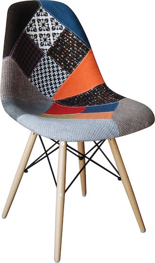 Art Dining Room Fabric Chair Wood 47x54x82cm 4pcs