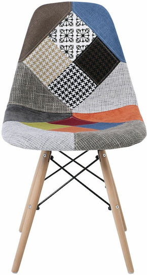 Art Dining Room Fabric Chair Wood 47x54x82cm 4pcs