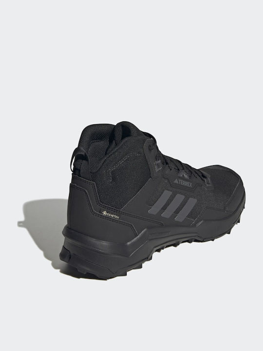 adidas Terrex AX4 Mid GTX Men's Hiking Boots Waterproof With Gore-Tex Membrane Core Black / Carbon / Grey Four