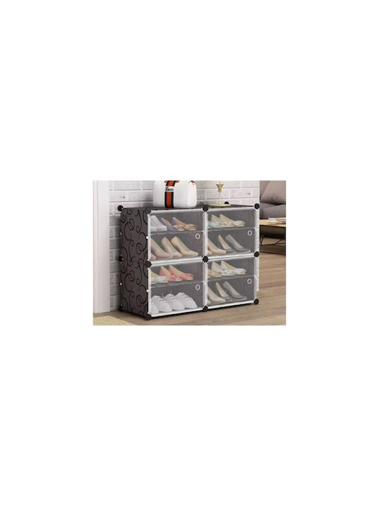 Plastic Shoe Organizer with 3 Shelves Μαύρη 43.6x31.5x94.2cm