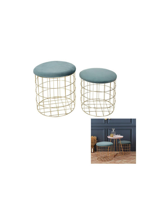 Stool For Living Room With Storage Space Upholstered with Velvet Black 2pcs 38x38x37cm