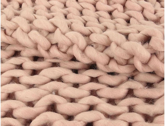 The Home Deco Factory Gestrickte Decke für Couch 120x150cm Rosa