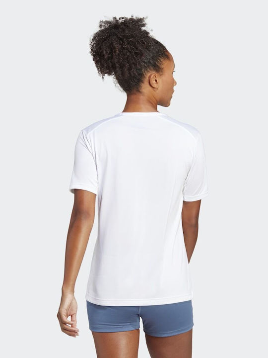 Adidas Damen Sportlich T-shirt Schnell trocknend Weiß