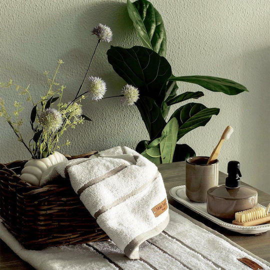 Makis Tselios Home Facecloth Private 50x90cm White Weight 600gr/m²