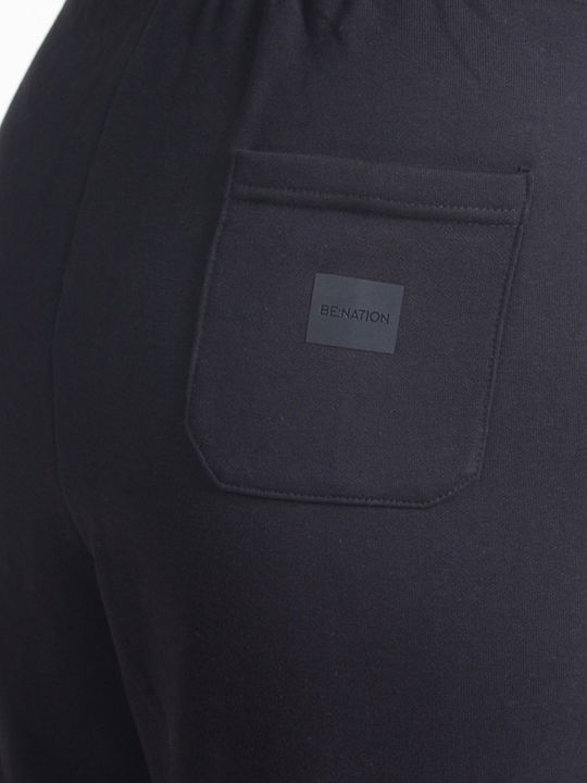 Hohe Taille Jogginghose Schwarz
