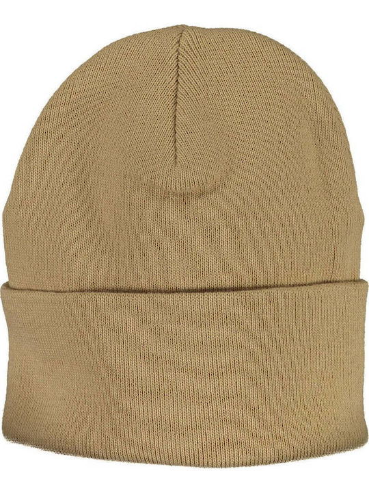 Beanie Frauen Beanie mit Rippstrick in Beige Farbe