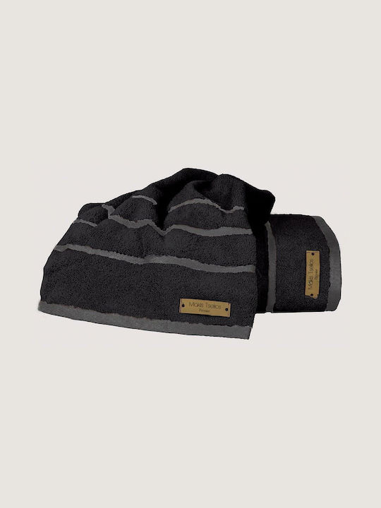 Makis Tselios Home Σετ Πετσέτες Μπάνιου 2τμχ Prive Black Βάρους 600gr/m²