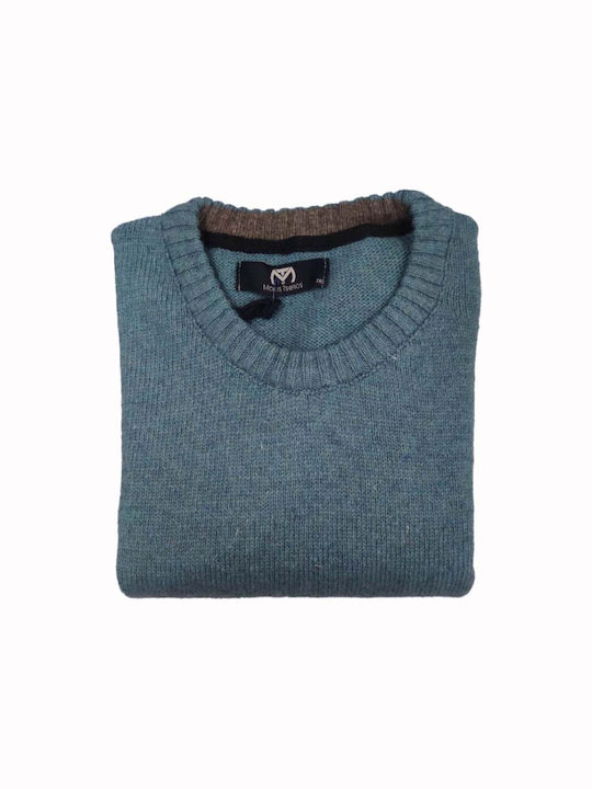 Makis Tselios Fashion Men's Long Sleeve Sweater Light Blue